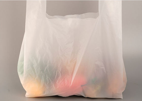 14x50cm Màu trắng có thể phân hủy sinh học rau củ quả T shirt Túi nhựa dùng một lần