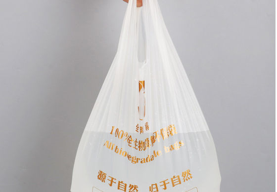 Vest Túi nhựa phân hủy dùng một lần, Túi thực phẩm mua sắm in 14x50cm