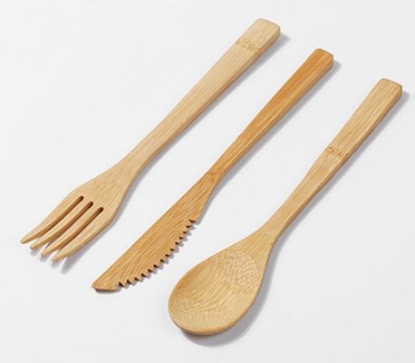Bộ dao nĩa muỗng nĩa tre kinfe dùng một lần cho xuất khẩu Bít tết phương Tây