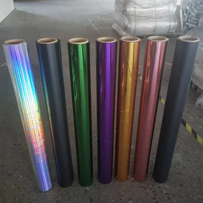 Màu đỏ phim Mylar kim loại hóa, bạc vàng kim loại hóa phim thú cưng 12mic cho laminates trong giấy và hộp lót