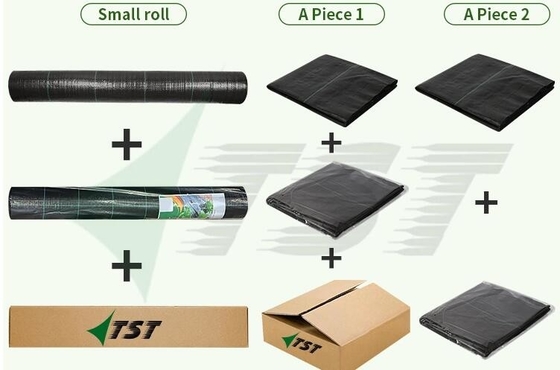 Cuộn vải dệt đen phủ đất chống cỏ dại màng chống cỏ vải dệt nhà máy cung cấp 80GSM 90GSM 100GSM