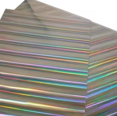 Metallized Rainbow Holographic Paper Board / Roll For UV Printing And Wrapping Paper Box (Bảng giấy holographic cầu vồng kim loại hóa)