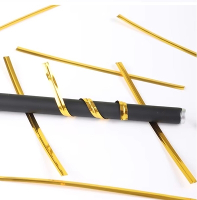8cm Metallic Spool Golden Twist Tie cho bánh mì và quà tặng Twist Ties cho đóng gói bánh