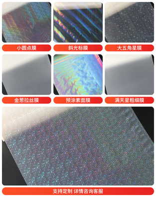 Phim pha trộn trong suốt nhiệt Holographic cho các hộp làm bằng giấy vải