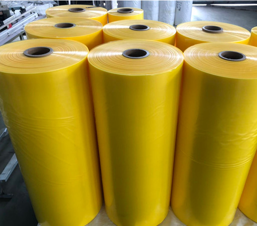 Màu vàng PE giảm nhiệt / LLDPE phim kéo dài cho đóng gói chai / đồ uống bọc bảo vệ
